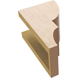 Ekena Millwork - CORUR055X06X10RIDRCPR - Timberthane Faux Wood Corbel, Ridgewood Style, 5 1/2"W x 6"D x 10"H, Primed Tan