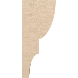 Ekena Millwork - CORUR055X06X14RIDRCPR - Timberthane Faux Wood Corbel, Ridgewood Style, 5 1/2"W x 6"D x 14"H, Primed Tan