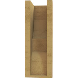 Ekena Millwork - CORUR055X06X14RIDRCPR - Timberthane Faux Wood Corbel, Ridgewood Style, 5 1/2"W x 6"D x 14"H, Primed Tan
