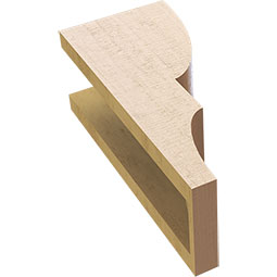 Ekena Millwork - CORUR055X06X14RIDRCPR - Timberthane Faux Wood Corbel, Ridgewood Style, 5 1/2"W x 6"D x 14"H, Primed Tan