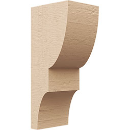 Ekena Millwork - CORUR055X06X14RIDRCPR - Timberthane Faux Wood Corbel, Ridgewood Style, 5 1/2"W x 6"D x 14"H, Primed Tan