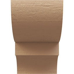 Ekena Millwork - CORUR055X08X08RIDRCPR - Timberthane Faux Wood Corbel, Ridgewood Style, 5 1/2"W x 8"D x 8"H, Primed Tan