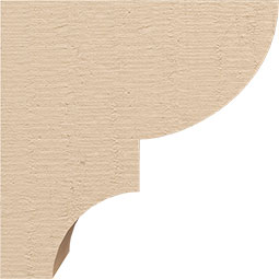 Ekena Millwork - CORUR055X08X08RIDRCPR - Timberthane Faux Wood Corbel, Ridgewood Style, 5 1/2"W x 8"D x 8"H, Primed Tan