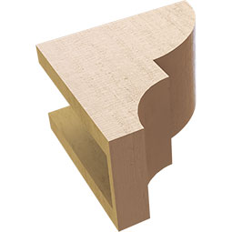 Ekena Millwork - CORUR055X08X08RIDRCPR - Timberthane Faux Wood Corbel, Ridgewood Style, 5 1/2"W x 8"D x 8"H, Primed Tan