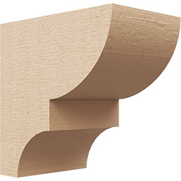 Ekena Millwork - CORUR055X08X08RIDRCPR - Timberthane Faux Wood Corbel, Ridgewood Style, 5 1/2"W x 8"D x 8"H, Primed Tan