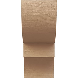 Ekena Millwork - CORUR055X08X12RIDRCPR - Timberthane Faux Wood Corbel, Ridgewood Style, 5 1/2"W x 8"D x 12"H, Primed Tan