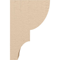 Ekena Millwork - CORUR055X08X12RIDRCPR - Timberthane Faux Wood Corbel, Ridgewood Style, 5 1/2"W x 8"D x 12"H, Primed Tan