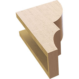Ekena Millwork - CORUR055X08X12RIDRCPR - Timberthane Faux Wood Corbel, Ridgewood Style, 5 1/2"W x 8"D x 12"H, Primed Tan