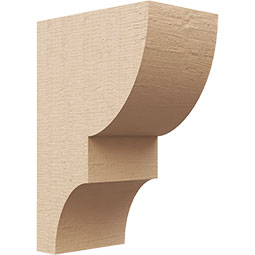 Ekena Millwork - CORUR055X08X12RIDRCPR - Timberthane Faux Wood Corbel, Ridgewood Style, 5 1/2"W x 8"D x 12"H, Primed Tan