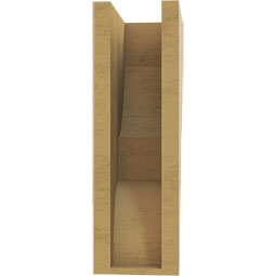 Ekena Millwork - CORUR055X08X16RIDRCPR - Timberthane Faux Wood Corbel, Ridgewood Style, 5 1/2"W x 8"D x 16"H, Primed Tan