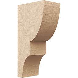Ekena Millwork - CORUR055X08X16RIDRCPR - Timberthane Faux Wood Corbel, Ridgewood Style, 5 1/2"W x 8"D x 16"H, Primed Tan