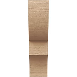 Ekena Millwork - CORUR055X08X20RIDRCPR - Timberthane Faux Wood Corbel, Ridgewood Style, 5 1/2"W x 8"D x 20"H, Primed Tan