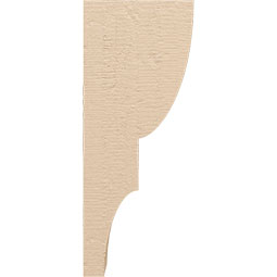 Ekena Millwork - CORUR055X08X20RIDRCPR - Timberthane Faux Wood Corbel, Ridgewood Style, 5 1/2"W x 8"D x 20"H, Primed Tan
