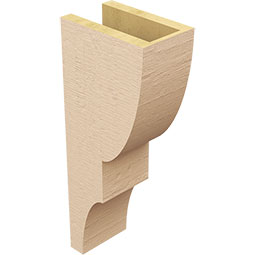 Ekena Millwork - CORUR055X08X20RIDRCPR - Timberthane Faux Wood Corbel, Ridgewood Style, 5 1/2"W x 8"D x 20"H, Primed Tan