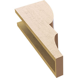 Ekena Millwork - CORUR055X08X20RIDRCPR - Timberthane Faux Wood Corbel, Ridgewood Style, 5 1/2"W x 8"D x 20"H, Primed Tan