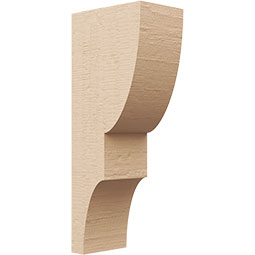 Ekena Millwork - CORUR055X08X20RIDRCPR - Timberthane Faux Wood Corbel, Ridgewood Style, 5 1/2"W x 8"D x 20"H, Primed Tan
