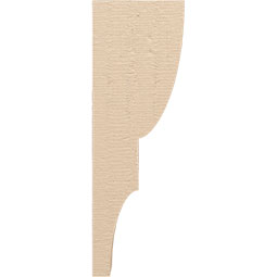 Ekena Millwork - CORUR055X08X24RIDRCPR - Timberthane Faux Wood Corbel, Ridgewood Style, 5 1/2"W x 8"D x 24"H, Primed Tan