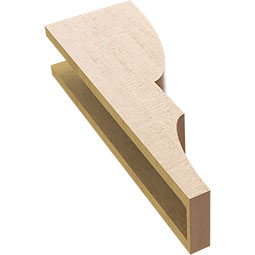 Ekena Millwork - CORUR055X08X24RIDRCPR - Timberthane Faux Wood Corbel, Ridgewood Style, 5 1/2"W x 8"D x 24"H, Primed Tan