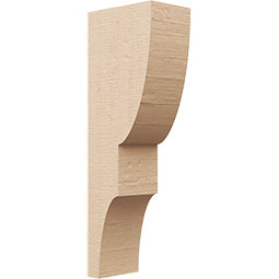 Ekena Millwork - CORUR055X08X24RIDRCPR - Timberthane Faux Wood Corbel, Ridgewood Style, 5 1/2"W x 8"D x 24"H, Primed Tan