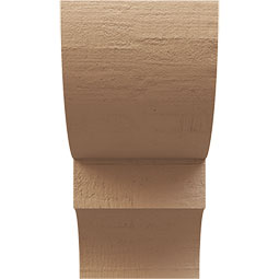 Ekena Millwork - CORUR055X10X10RIDRCPR - Timberthane Faux Wood Corbel, Ridgewood Style, 5 1/2"W x 10"D x 10"H, Primed Tan