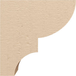 Ekena Millwork - CORUR055X10X10RIDRCPR - Timberthane Faux Wood Corbel, Ridgewood Style, 5 1/2"W x 10"D x 10"H, Primed Tan