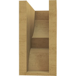 Ekena Millwork - CORUR055X10X10RIDRCPR - Timberthane Faux Wood Corbel, Ridgewood Style, 5 1/2"W x 10"D x 10"H, Primed Tan