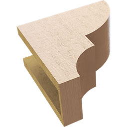 Ekena Millwork - CORUR055X10X10RIDRCPR - Timberthane Faux Wood Corbel, Ridgewood Style, 5 1/2"W x 10"D x 10"H, Primed Tan
