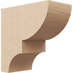 Ekena Millwork - CORUR055X10X10RIDRCPR - Timberthane Faux Wood Corbel, Ridgewood Style, 5 1/2"W x 10"D x 10"H, Primed Tan