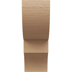 Ekena Millwork - CORUR055X10X14RIDRCPR - Timberthane Faux Wood Corbel, Ridgewood Style, 5 1/2"W x 10"D x 14"H, Primed Tan