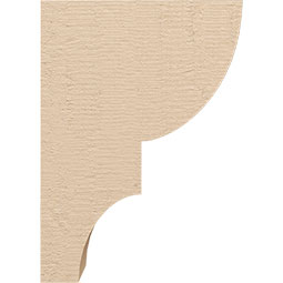 Ekena Millwork - CORUR055X10X14RIDRCPR - Timberthane Faux Wood Corbel, Ridgewood Style, 5 1/2"W x 10"D x 14"H, Primed Tan