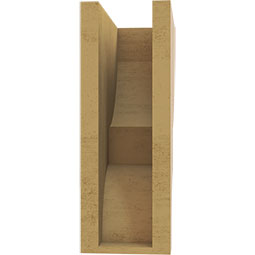 Ekena Millwork - CORUR055X10X14RIDRCPR - Timberthane Faux Wood Corbel, Ridgewood Style, 5 1/2"W x 10"D x 14"H, Primed Tan