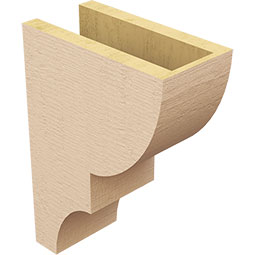 Ekena Millwork - CORUR055X10X14RIDRCPR - Timberthane Faux Wood Corbel, Ridgewood Style, 5 1/2"W x 10"D x 14"H, Primed Tan