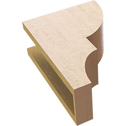 Ekena Millwork - CORUR055X10X14RIDRCPR - Timberthane Faux Wood Corbel, Ridgewood Style, 5 1/2"W x 10"D x 14"H, Primed Tan