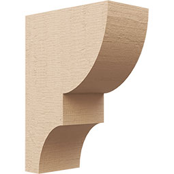 Ekena Millwork - CORUR055X10X14RIDRCPR - Timberthane Faux Wood Corbel, Ridgewood Style, 5 1/2"W x 10"D x 14"H, Primed Tan