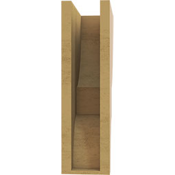 Ekena Millwork - CORUR055X10X18RIDRCPR - Timberthane Faux Wood Corbel, Ridgewood Style, 5 1/2"W x 10"D x 18"H, Primed Tan