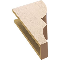 Ekena Millwork - CORUR055X10X18RIDRCPR - Timberthane Faux Wood Corbel, Ridgewood Style, 5 1/2"W x 10"D x 18"H, Primed Tan