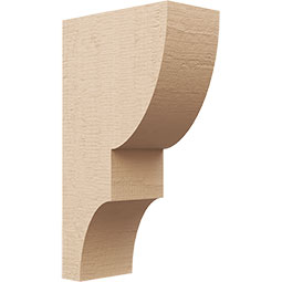 Ekena Millwork - CORUR055X10X18RIDRCPR - Timberthane Faux Wood Corbel, Ridgewood Style, 5 1/2"W x 10"D x 18"H, Primed Tan