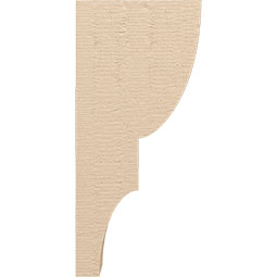 Ekena Millwork - CORUR055X10X22RIDRCPR - Timberthane Faux Wood Corbel, Ridgewood Style, 5 1/2"W x 10"D x 22"H, Primed Tan
