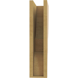 Ekena Millwork - CORUR055X10X22RIDRCPR - Timberthane Faux Wood Corbel, Ridgewood Style, 5 1/2"W x 10"D x 22"H, Primed Tan