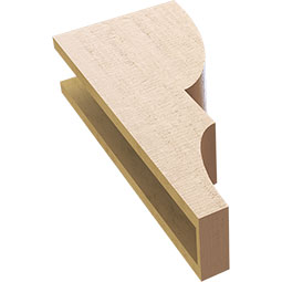 Ekena Millwork - CORUR055X10X22RIDRCPR - Timberthane Faux Wood Corbel, Ridgewood Style, 5 1/2"W x 10"D x 22"H, Primed Tan