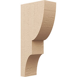 Ekena Millwork - CORUR055X10X22RIDRCPR - Timberthane Faux Wood Corbel, Ridgewood Style, 5 1/2"W x 10"D x 22"H, Primed Tan