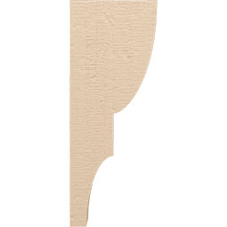 Ekena Millwork - CORUR055X10X26RIDRCPR - Timberthane Faux Wood Corbel, Ridgewood Style, 5 1/2"W x 10"D x 26"H, Primed Tan
