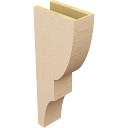 Ekena Millwork - CORUR055X10X26RIDRCPR - Timberthane Faux Wood Corbel, Ridgewood Style, 5 1/2"W x 10"D x 26"H, Primed Tan