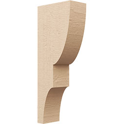 Ekena Millwork - CORUR055X10X26RIDRCPR - Timberthane Faux Wood Corbel, Ridgewood Style, 5 1/2"W x 10"D x 26"H, Primed Tan