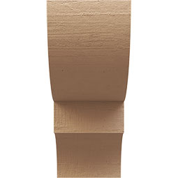 Ekena Millwork - CORUR055X12X12RIDRCPR - Timberthane Faux Wood Corbel, Ridgewood Style, 5 1/2"W x 12"D x 12"H, Primed Tan