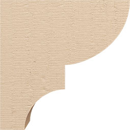 Ekena Millwork - CORUR055X12X12RIDRCPR - Timberthane Faux Wood Corbel, Ridgewood Style, 5 1/2"W x 12"D x 12"H, Primed Tan