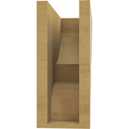 Ekena Millwork - CORUR055X12X12RIDRCPR - Timberthane Faux Wood Corbel, Ridgewood Style, 5 1/2"W x 12"D x 12"H, Primed Tan
