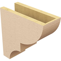 Ekena Millwork - CORUR055X12X12RIDRCPR - Timberthane Faux Wood Corbel, Ridgewood Style, 5 1/2"W x 12"D x 12"H, Primed Tan
