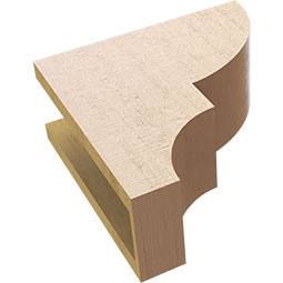 Ekena Millwork - CORUR055X12X12RIDRCPR - Timberthane Faux Wood Corbel, Ridgewood Style, 5 1/2"W x 12"D x 12"H, Primed Tan