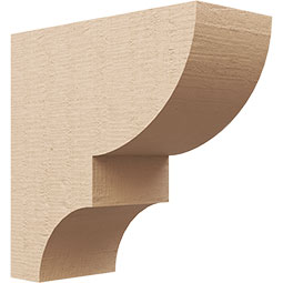 Ekena Millwork - CORUR055X12X12RIDRCPR - Timberthane Faux Wood Corbel, Ridgewood Style, 5 1/2"W x 12"D x 12"H, Primed Tan